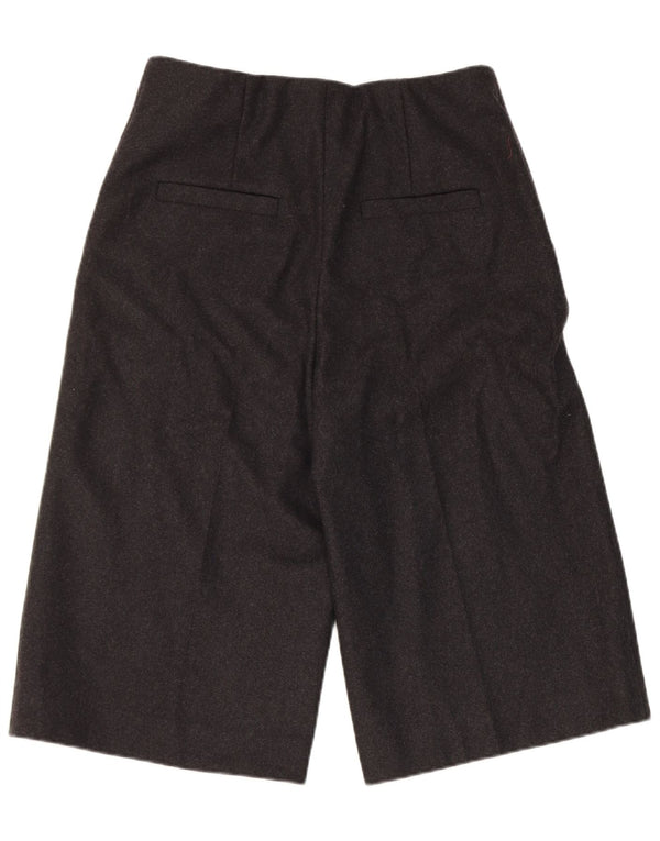 Cos Bermuda taille haute jambe large pour femme EU 40 Medium W32 laine noire