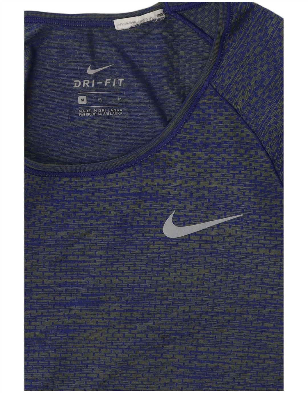 Nike Haut Dri Fit à manches longues pour femme UK 12 Bleu moyen rayé