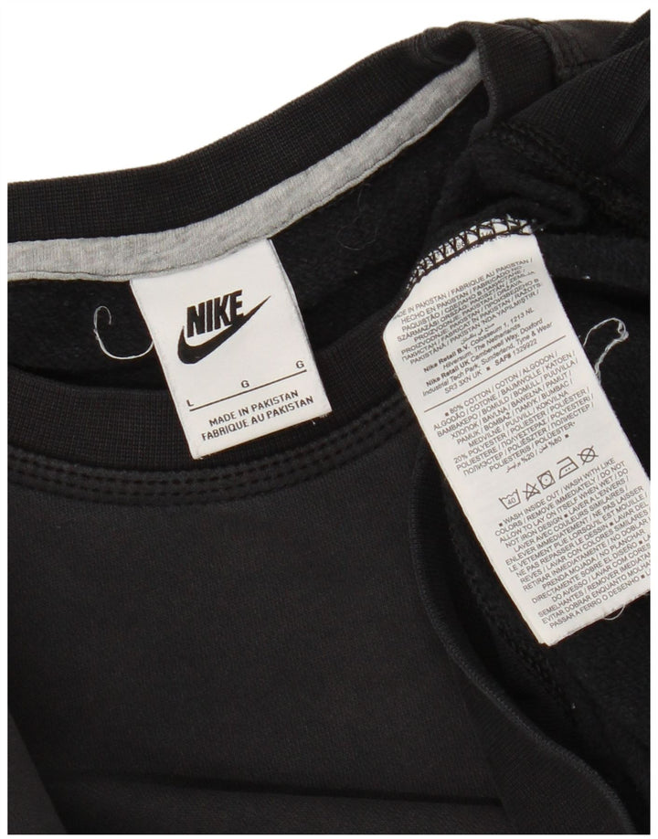 Nike Sweat-shirt pour homme en coton noir Taille L