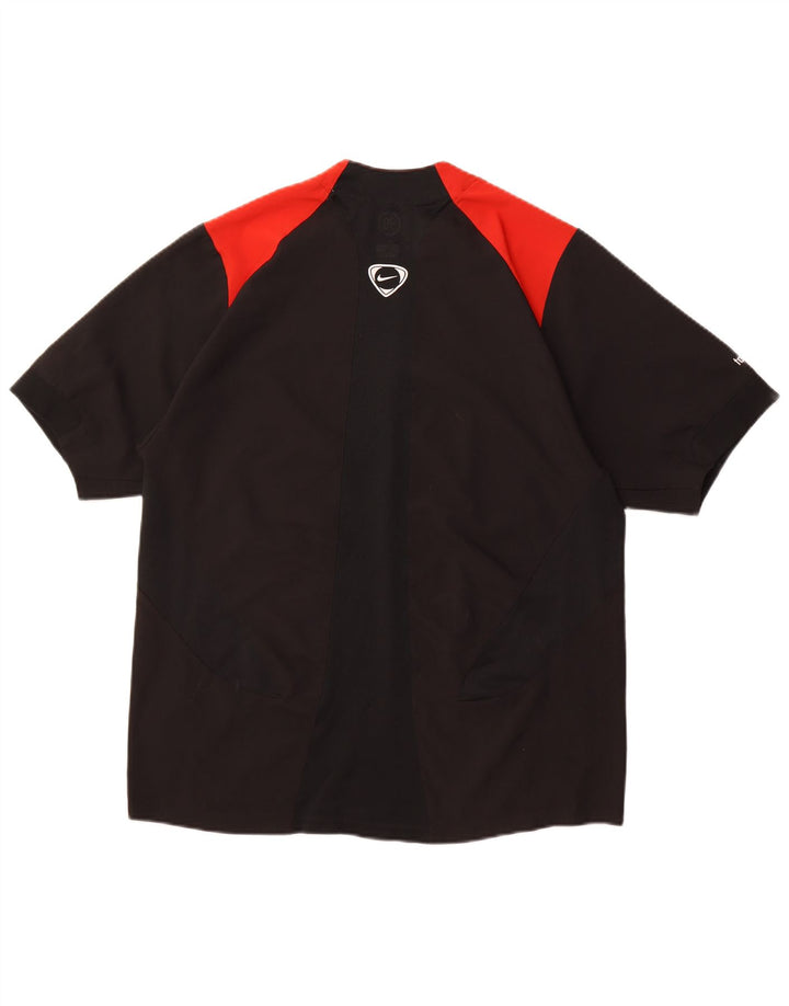 NIKE T-shirt Dri Fit pour homme UK 42/44 Large Noir Colorblock Polyester