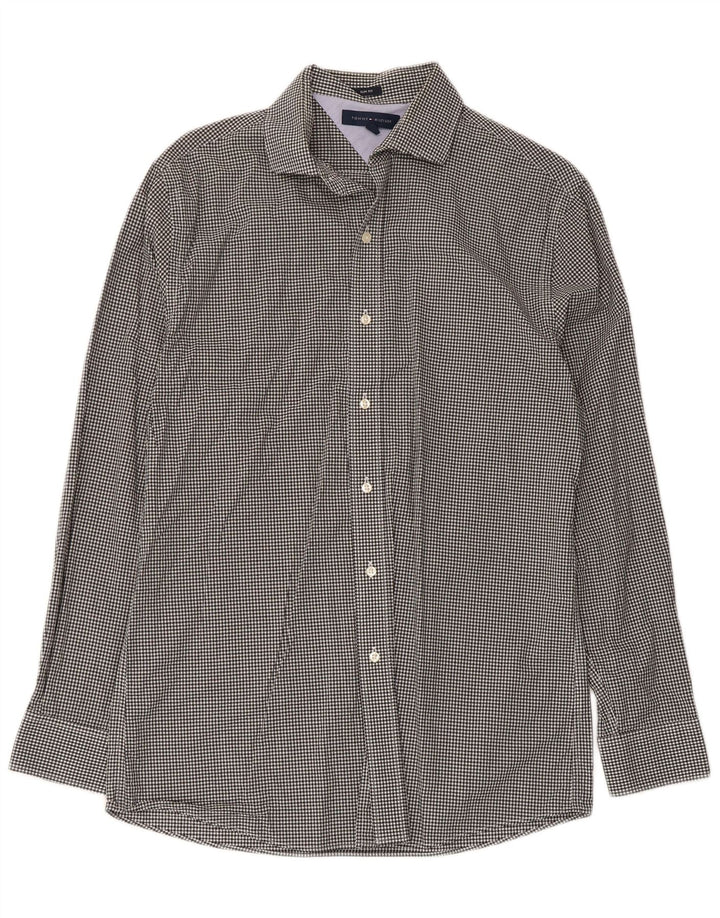Tommy Hilfiger Chemise slim fit pour homme Taille 15 1/2 Vichy noir moyen