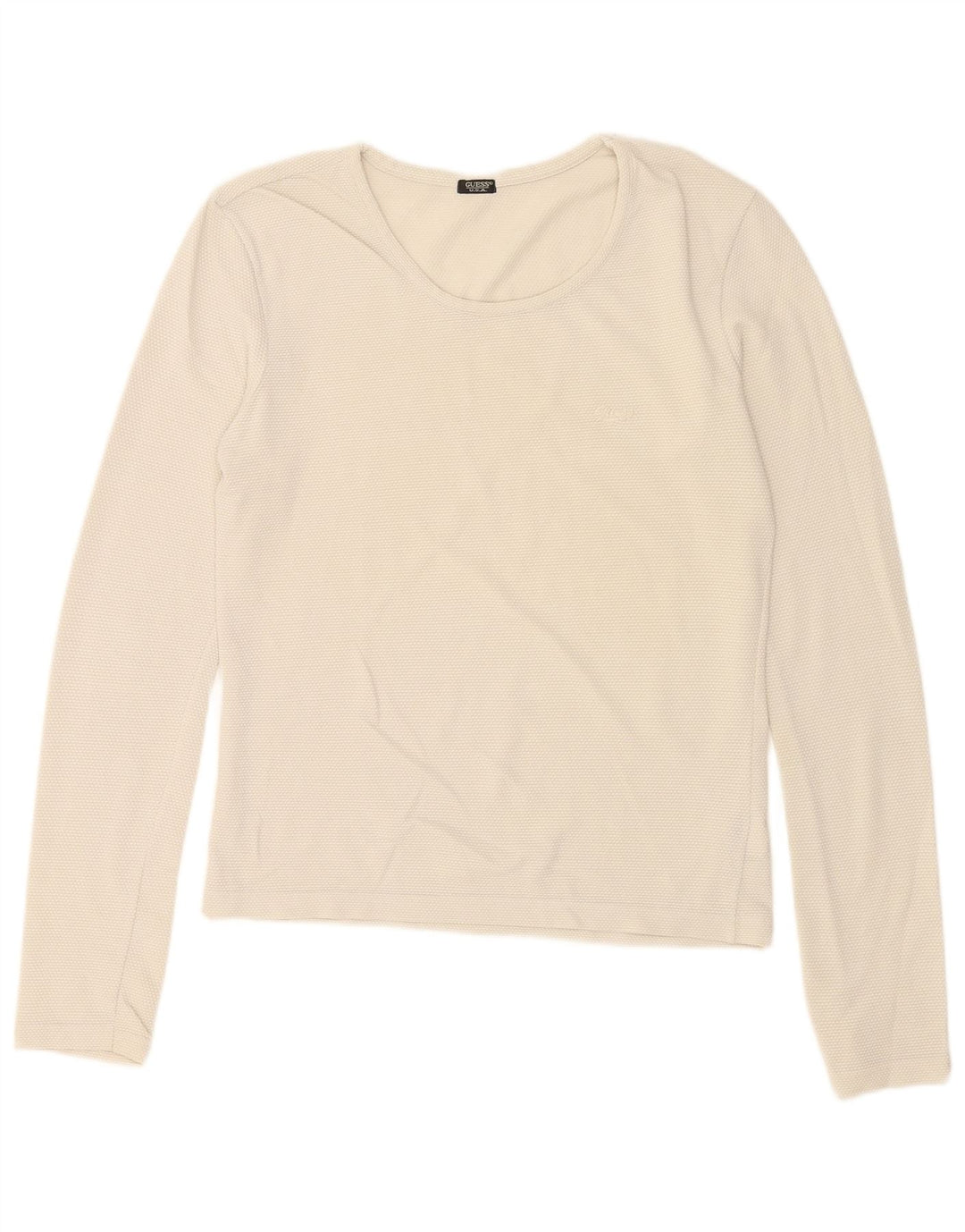 Guess Haut à manches longues pour femme UK 14 Large Blanc
