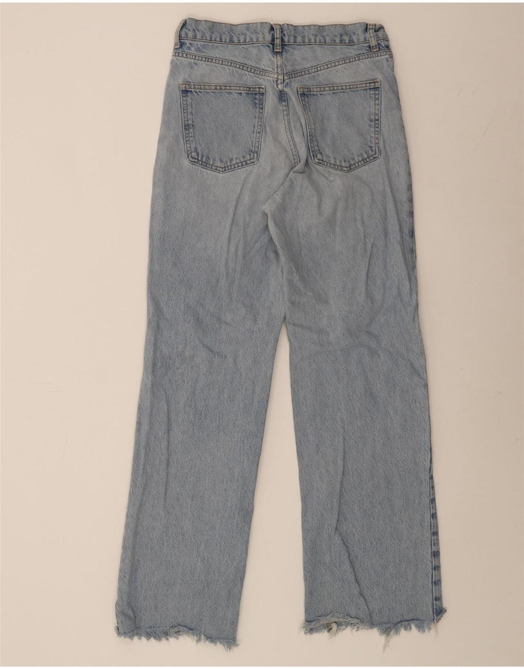 ZARA Jean large pour femme EU 40 Medium W30 L32 Bleu Coton
