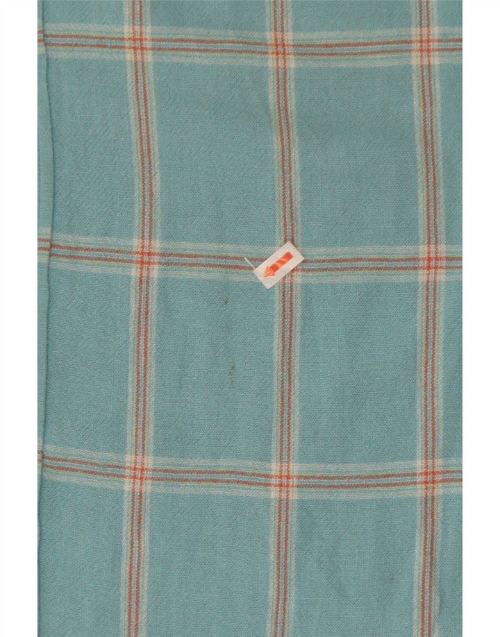 Crew Clothing Chemise à manches courtes pour homme en viscose à carreaux turquoise