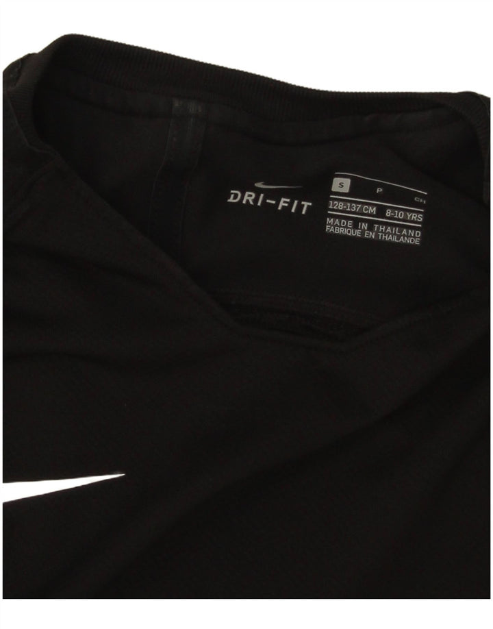 Nike Garçons Dri Fit T-Shirt Top 8-9 ans Petit Noir Colorblock Polyester