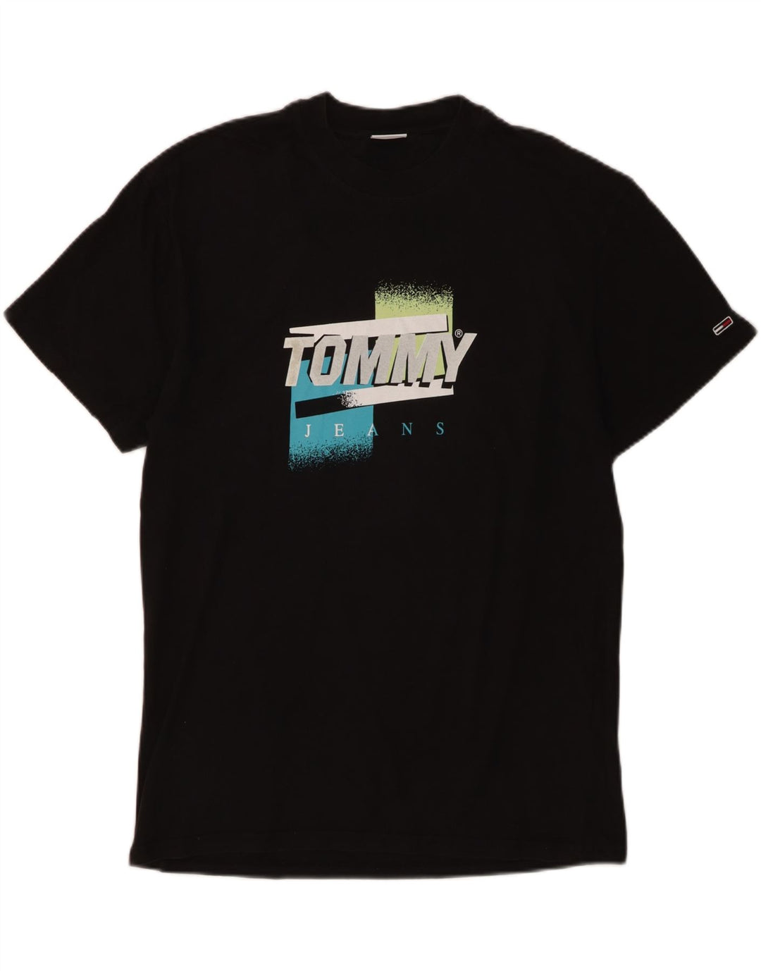 Tommy Hilfiger T-Shirt Graphique Homme Noir Moyen Coton