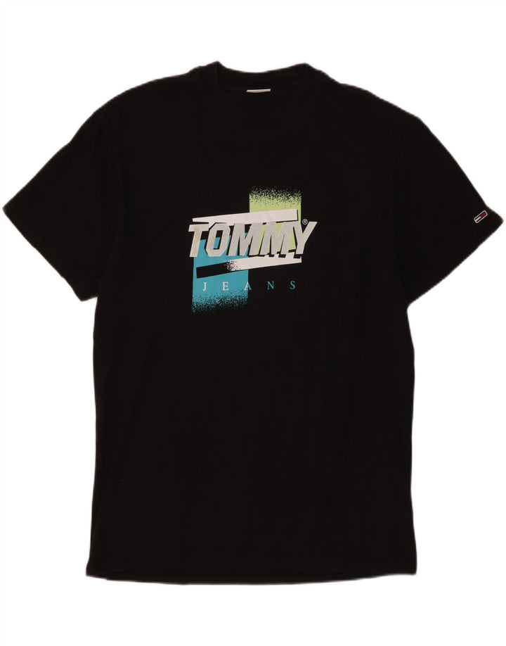 Tommy Hilfiger T-Shirt Graphique Homme Noir Moyen Coton