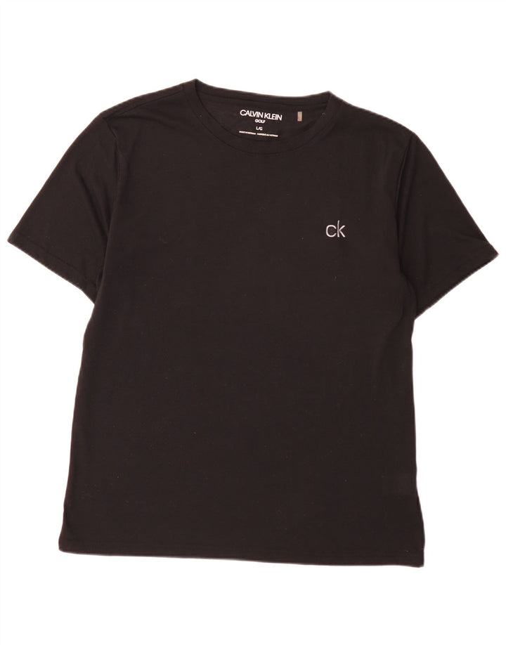 Calvin Klein T-shirt de golf pour homme en polyester noir Taille L