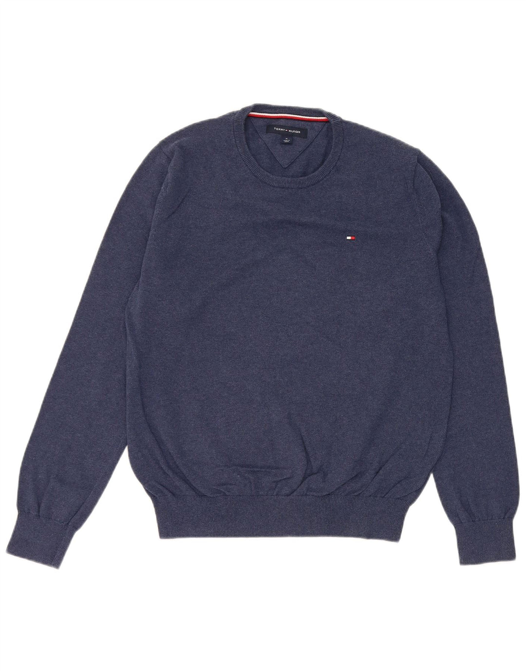 Tommy Hilfiger Pull à col rond pour homme en coton bleu marine moyen