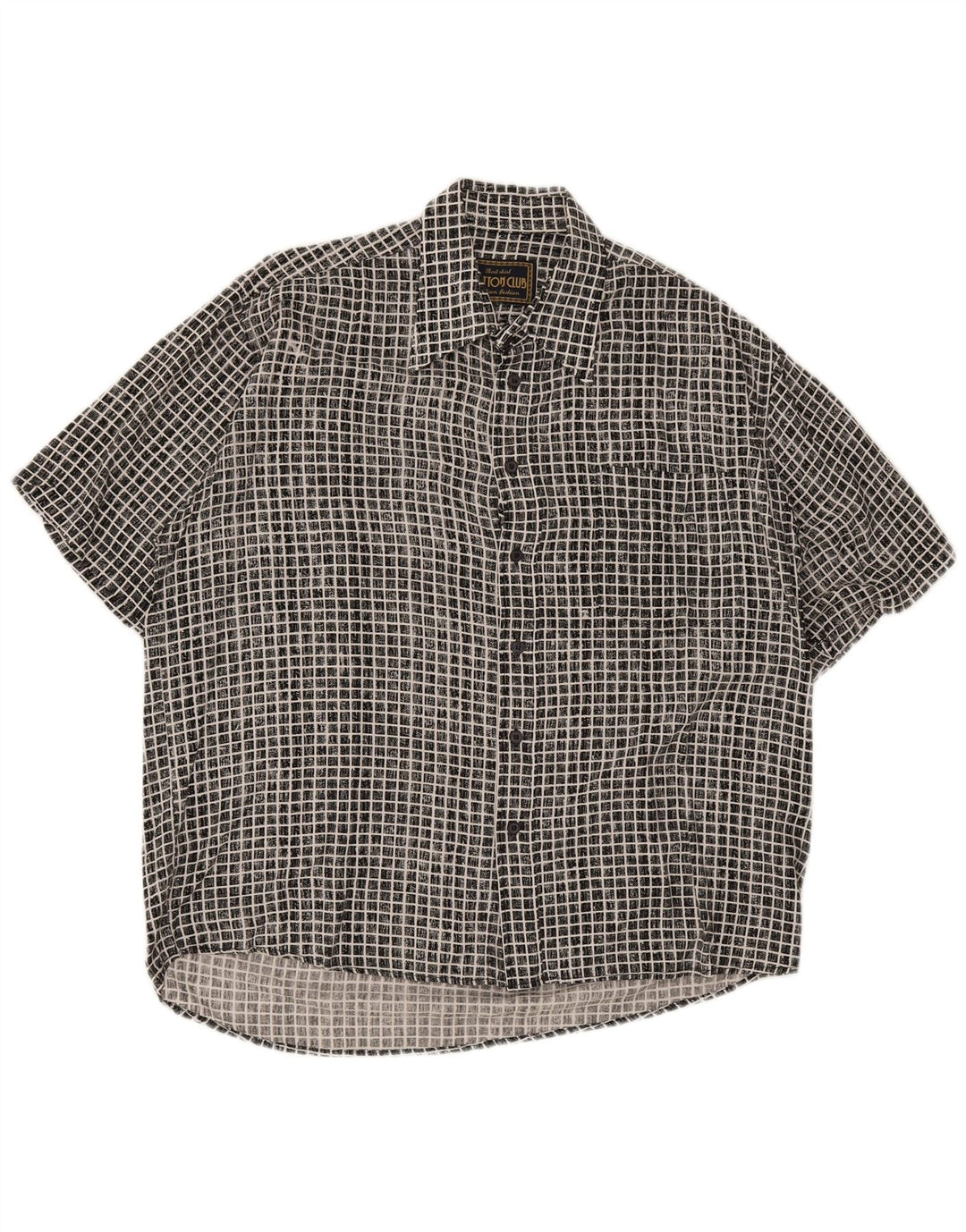 Cotton Club Chemise à manches courtes pour homme Grand vichy noir