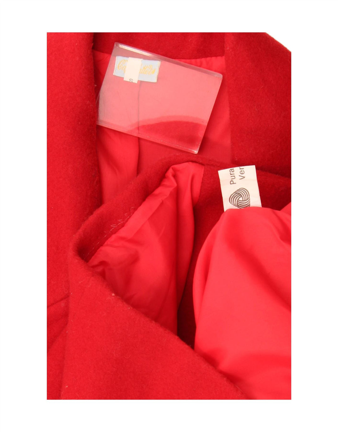 vintage Womens Overcoat Overcoat UK 10 Petite laine rouge