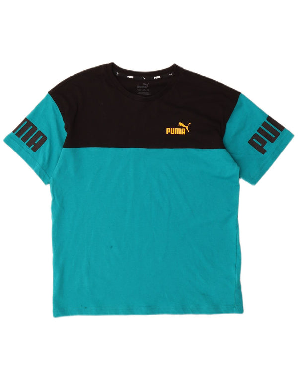 Puma T-Shirt Graphique Garçon 13-14 ans Bleu Colorblock Coton