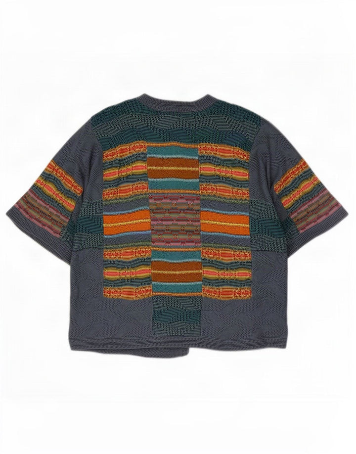 Peruvian Connection Cardigan à manches courtes pour femme Gris UK 6 XS