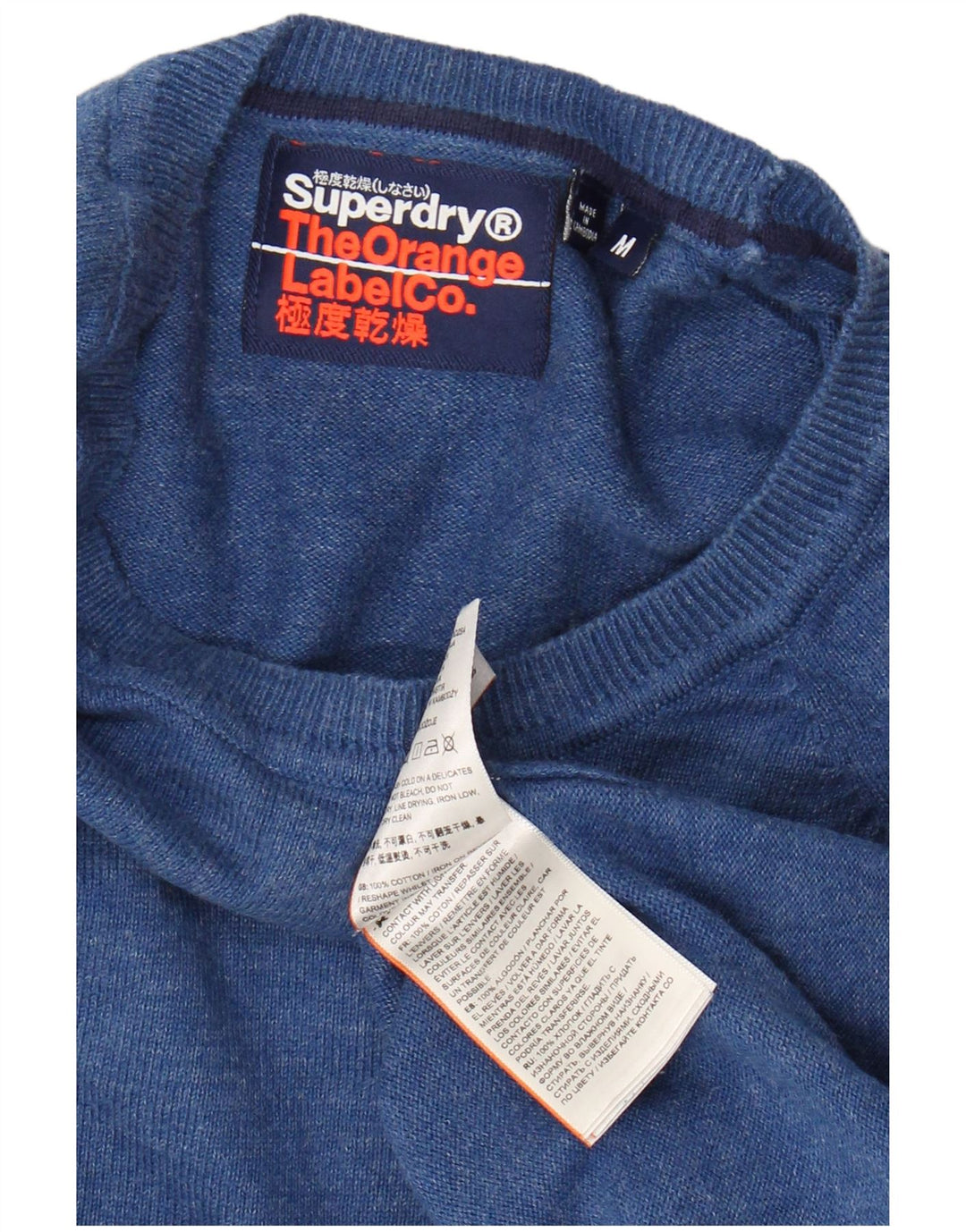 SUPERDRY Pull Col Bateau Homme Bleu Moyen Coton