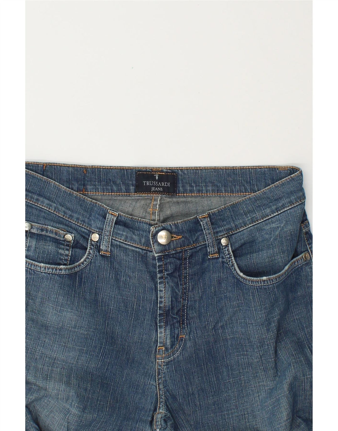 TRUSSARDI Womens Bootcut Jeans W27 L30  Blue Cotton Vintage Trussardi and Second-Hand Trussardi from Messina Hembry 