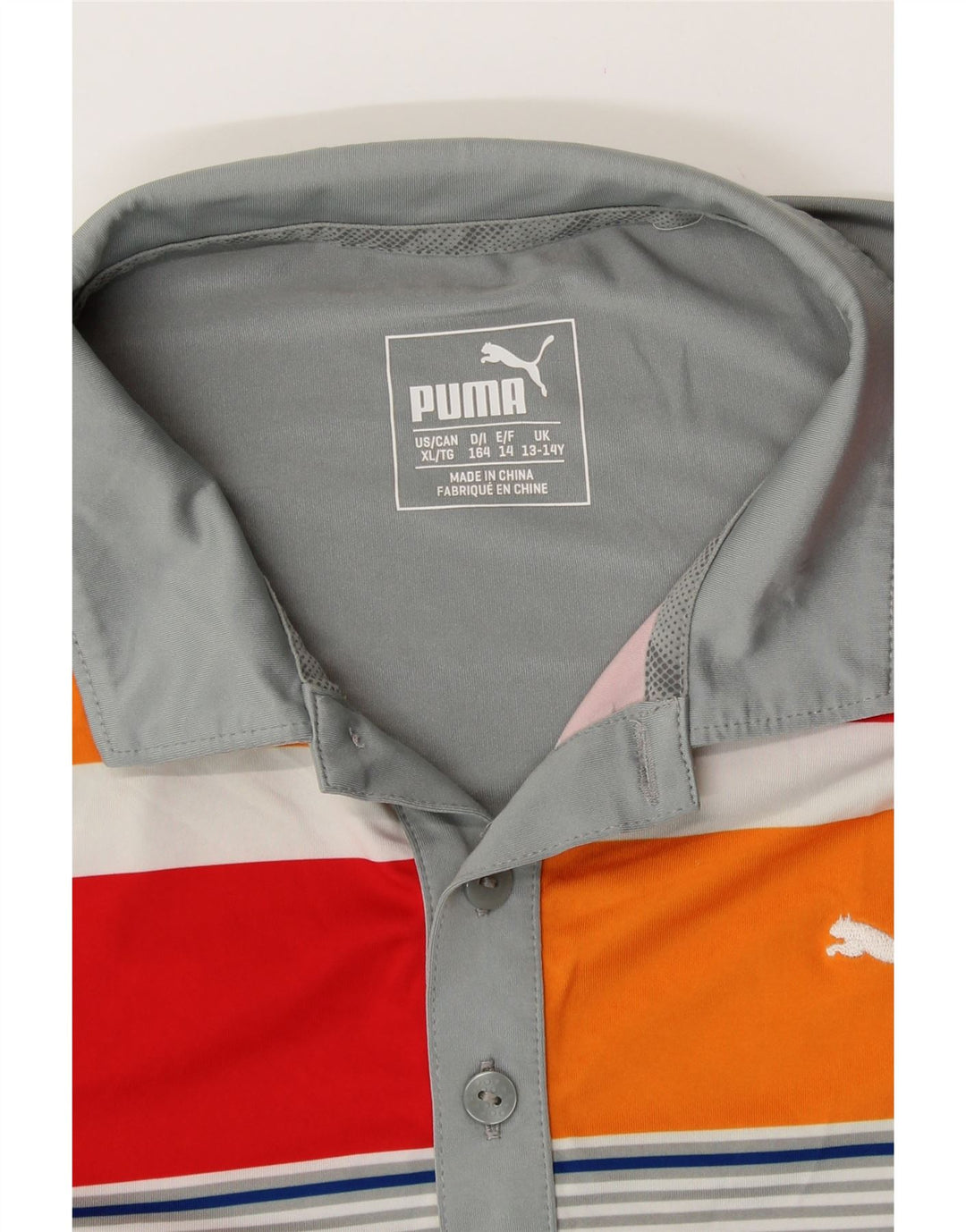 PUMA Polo graphique garçon 13-14 ans gris rayé