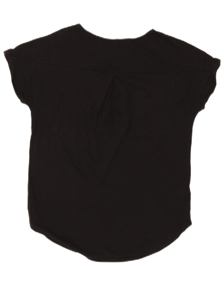 EDDIE BAUER T-Shirt Oversize Femme UK 6 XS Coton Noir