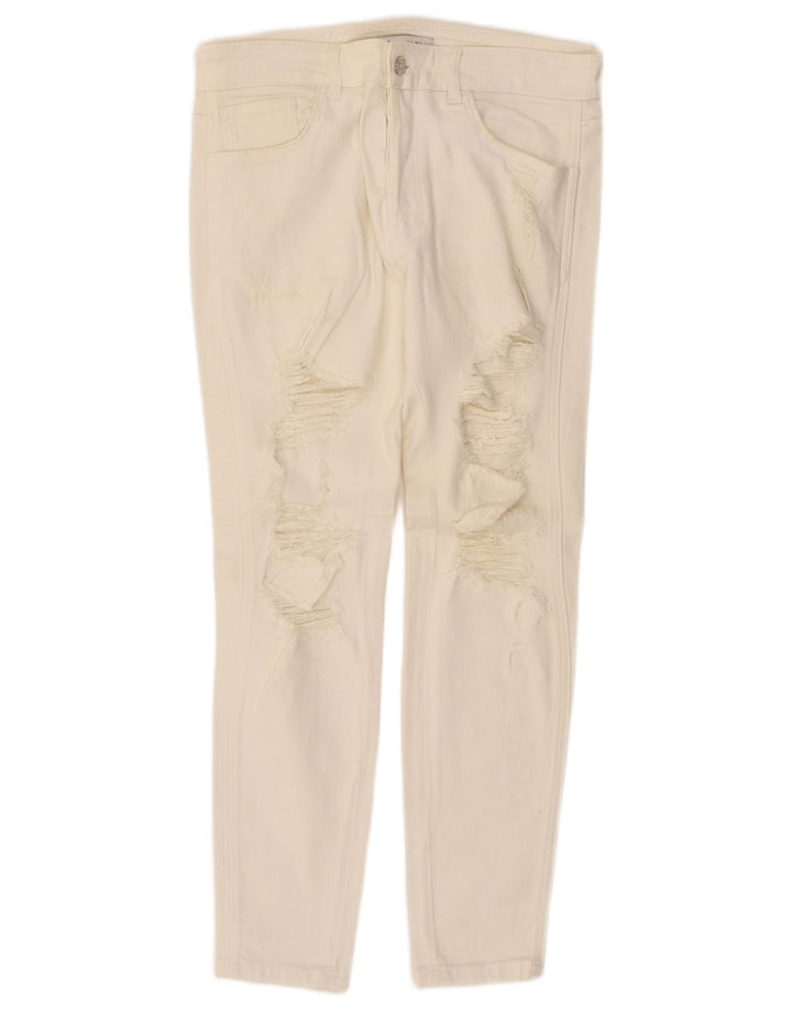 Zara Jean slim vieilli pour homme EU 40 Medium W31 L27 Blanc cassé