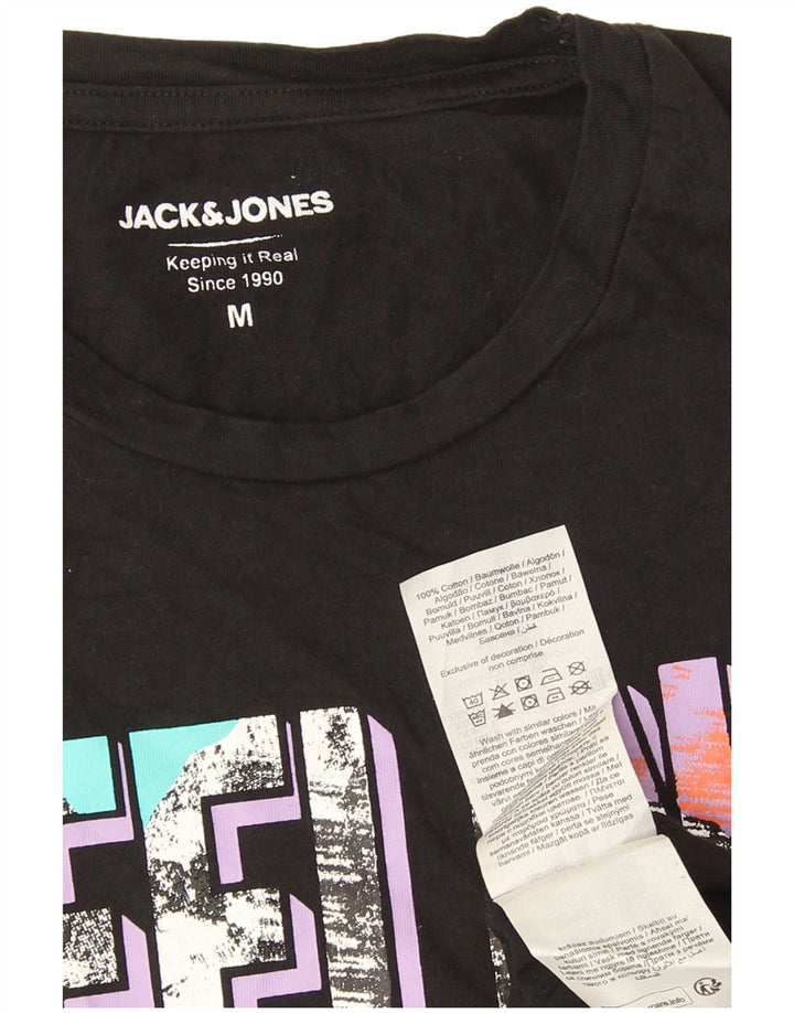 Jack & Jones T-Shirt Graphique Homme Noir Moyen Coton