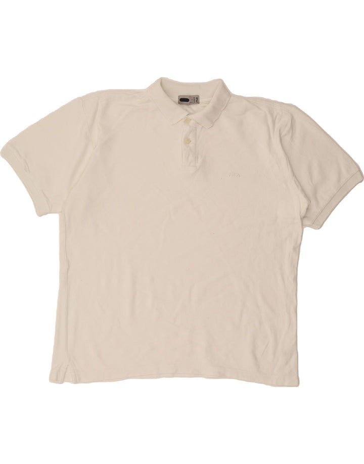 FILA Mens Polo Shirt XL White Cotton Vintage Fila and Second-Hand Fila from Messina Hembry 