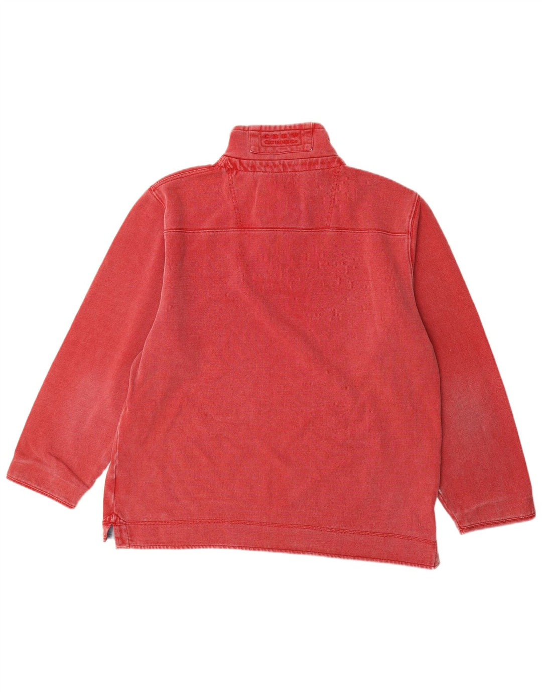 Crew Clothing Sweat-shirt à col zippé pour homme en coton rouge 2XL