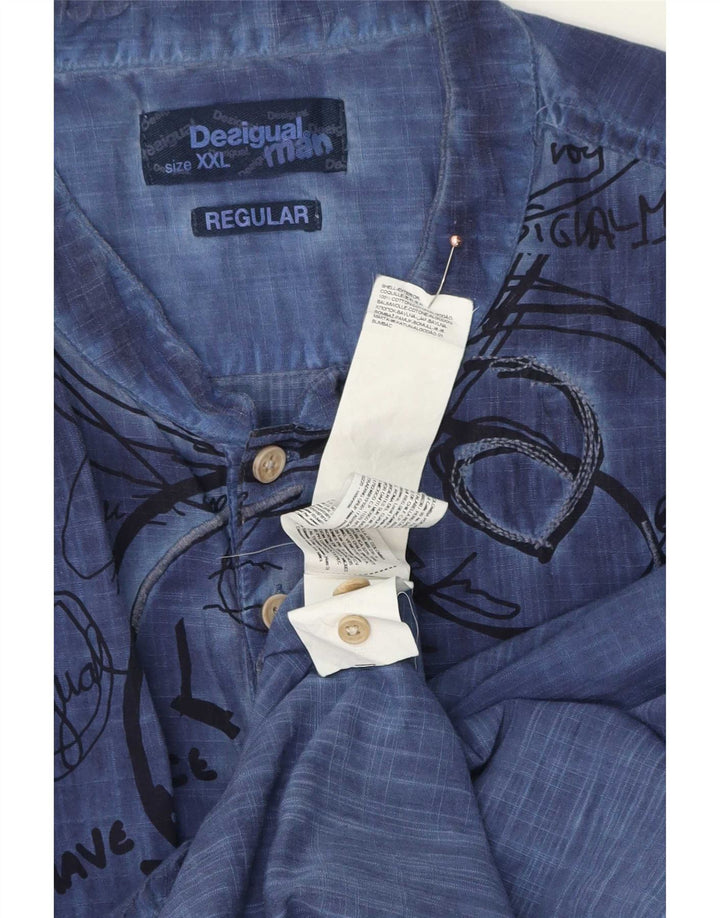 Desigual Chemise pull graphique homme 2XL bleu marine coton