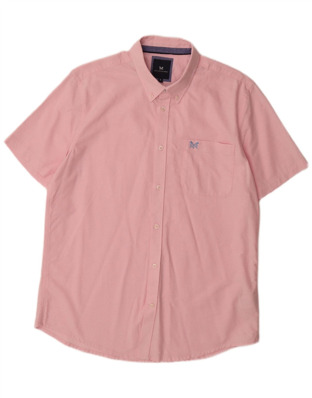 J. CREW Mens Short Sleeve Shirt Large Pink Cotton