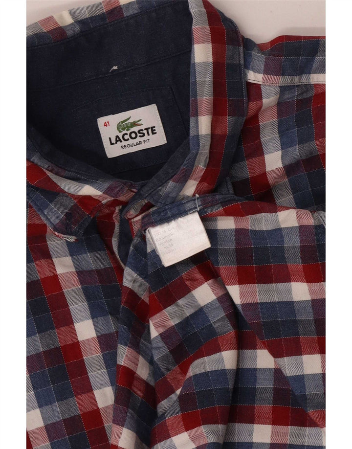 Lacoste Chemise Homme Taille 41 Moyen Multicolore Check Coton