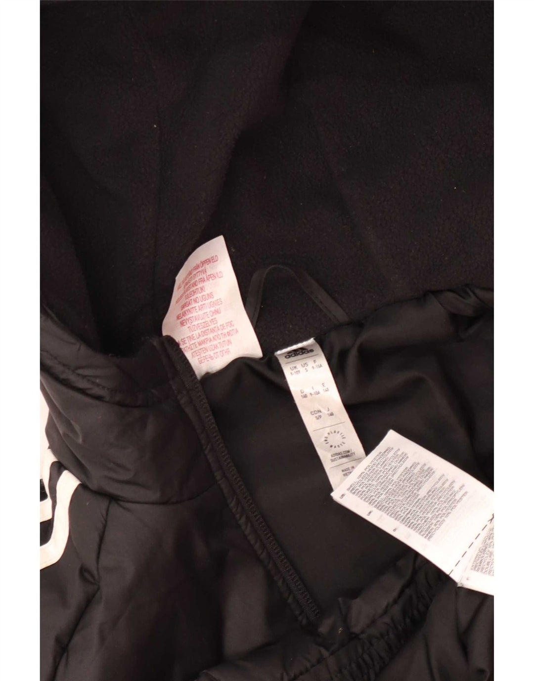 Adidas Veste matelassée à capuche graphique pour garçon 9-10 ans Noir Polyester