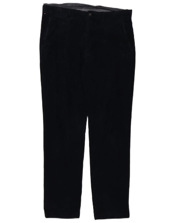 Tommy Hilfiger Pantalon droit en velours côtelé pour homme W34 L32 Bleu marine Coton