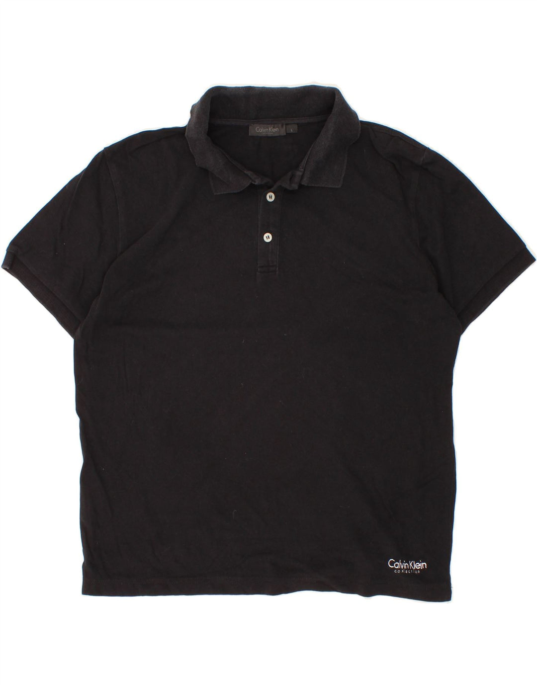 CALVIN KLEIN Mens Polo Shirt Large Black Cotton Vintage Calvin Klein and Second-Hand Calvin Klein from Messina Hembry 