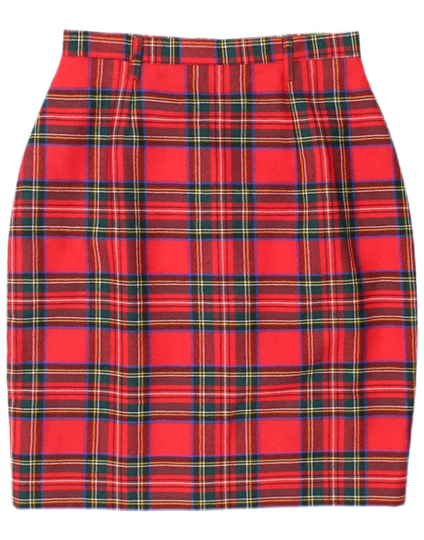 jupe crayon taille haute femme vintage IT 46 Large W26 Red Check