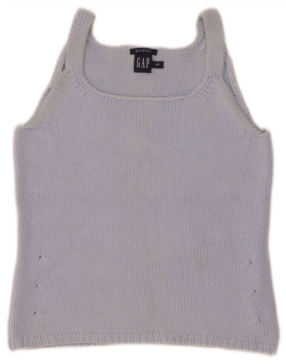 Gap Femmes Crop Knit Cami Top UK 8 Petit Bleu Coton