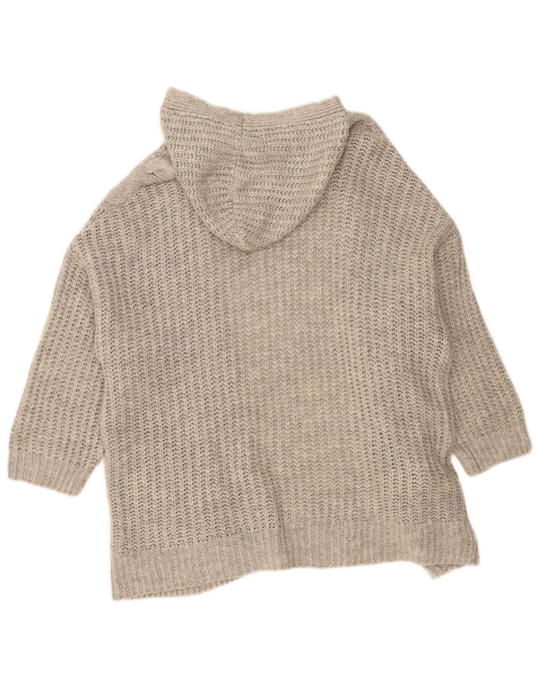 Marks & Spencer Pull cardigan ouvert à capuche pour femme UK 14 Gris moyen