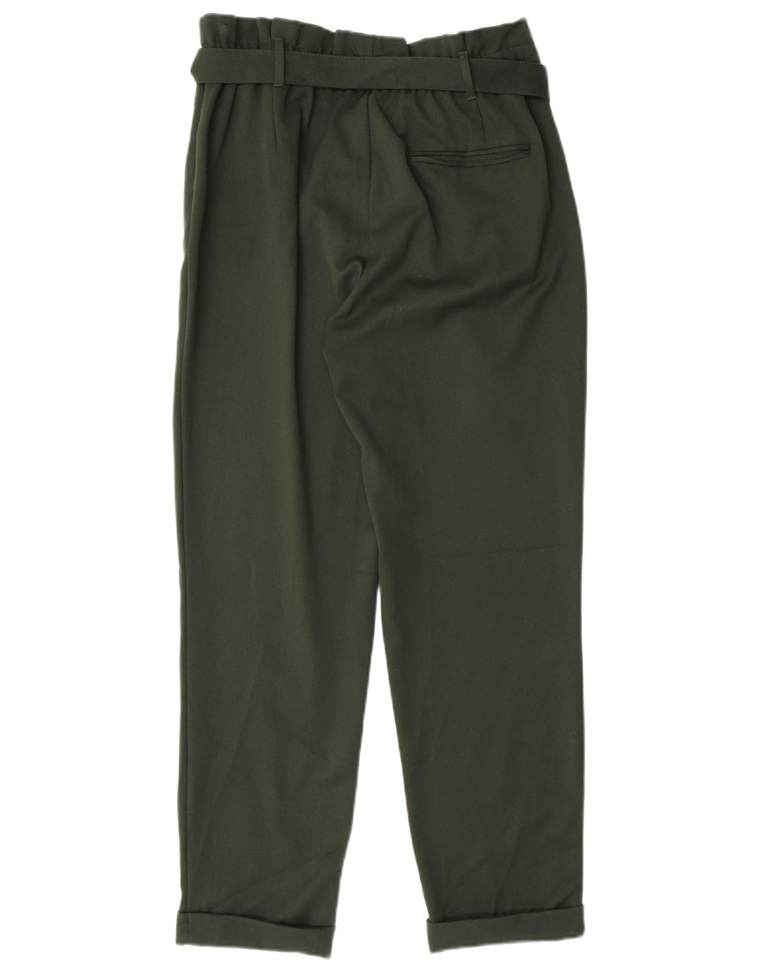 ZARA Pantalon décontracté Pegged Femme Moyen W28 L27 Vert Polyester