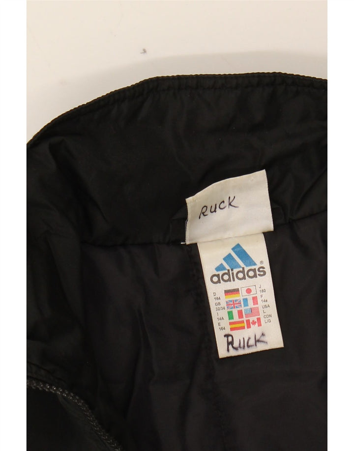 ADIDAS Boys Tracksuit Top Jacket 13-14 Years Black Polyester Vintage Adidas and Second-Hand Adidas from Messina Hembry 