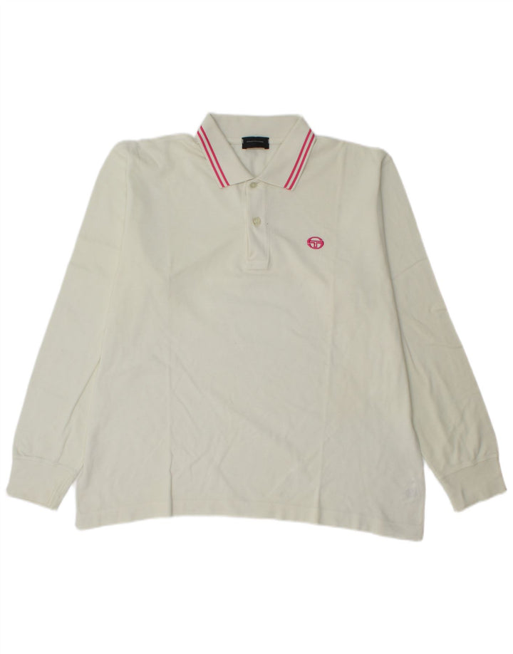 SERGIO TACCHINI Polo à manches longues pour homme en coton blanc cassé