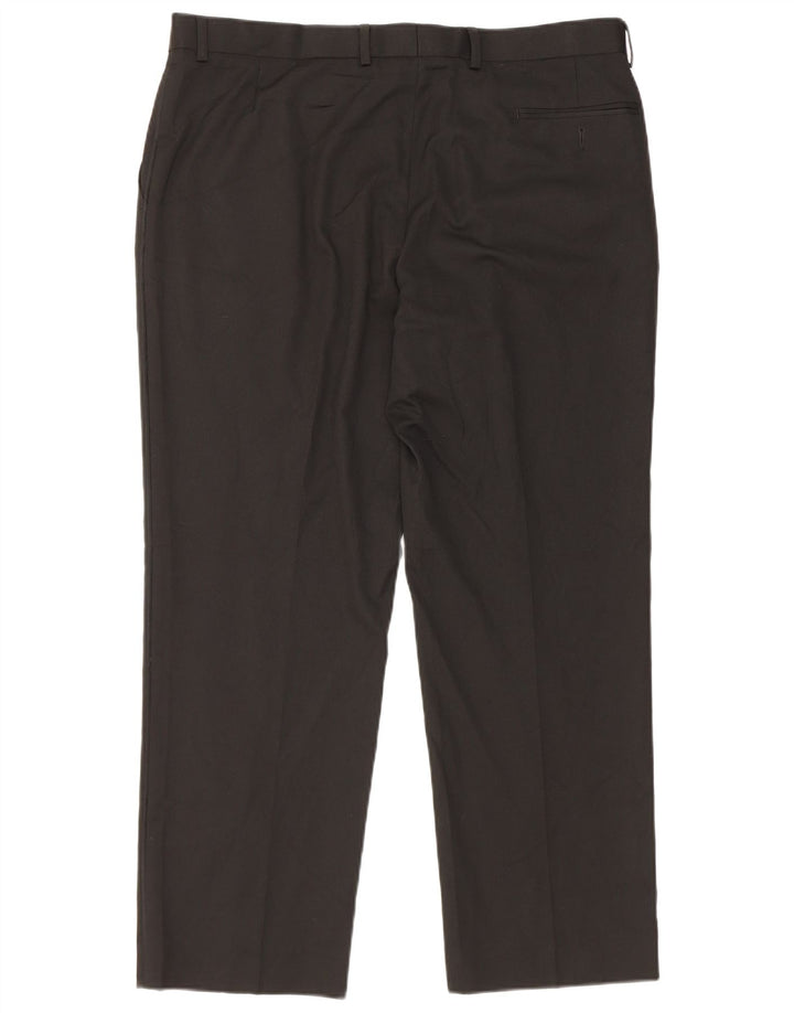 Marks & Spencer Pantalon de costume droit pour homme W38 L29 Noir Polyester