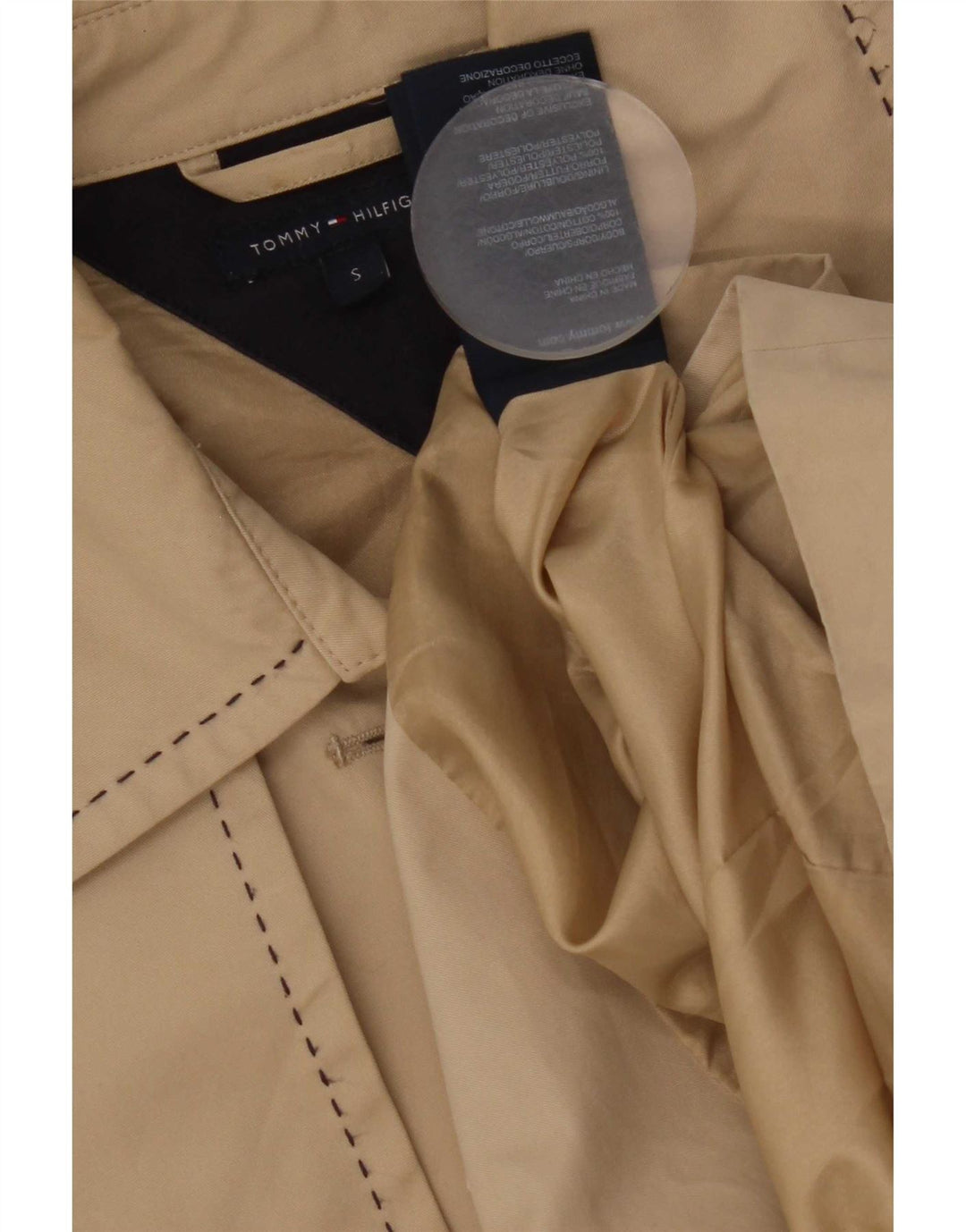 Tommy Hilfiger Veste militaire pour femme UK 10 Petit coton beige