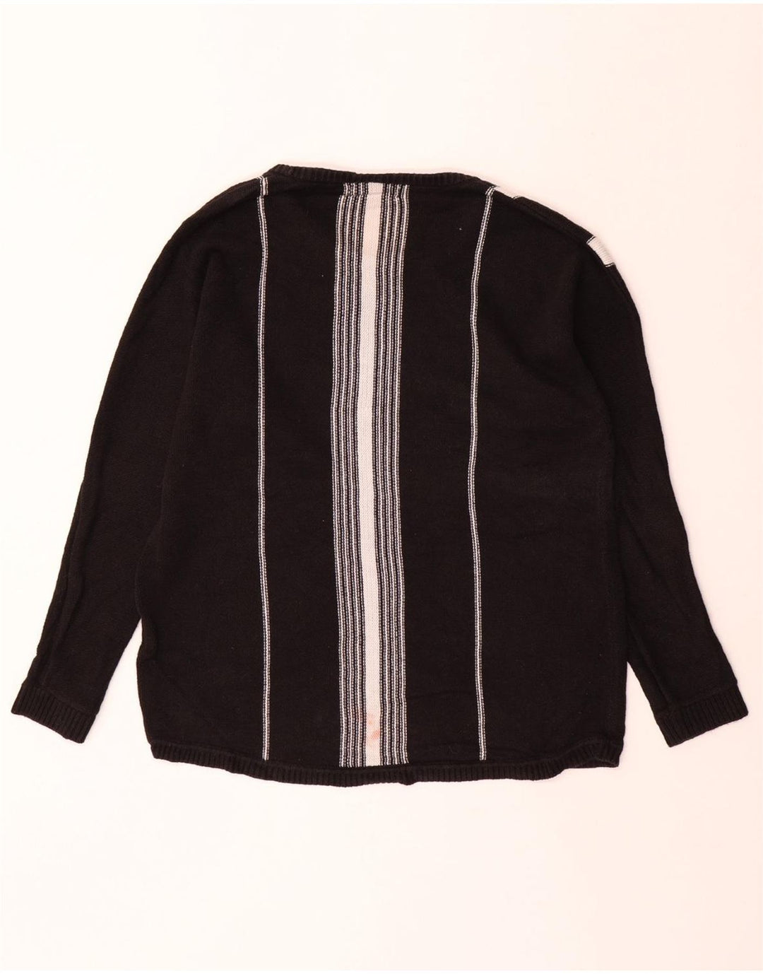 CALVIN KLEIN Pull Col Bateau Homme Noir Moyen Rayé Coton