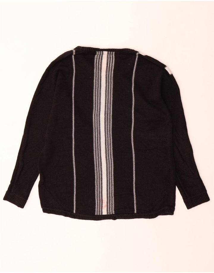 CALVIN KLEIN Pull Col Bateau Homme Noir Moyen Rayé Coton