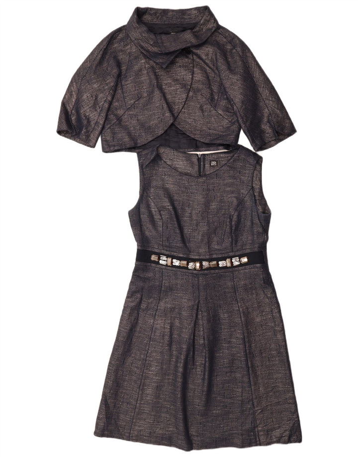 CINZIA ROCCA Ensemble 2 pièces 1 bouton pour femme UK 10 Petit coton bleu marine