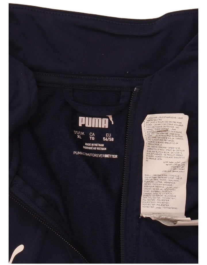 Puma Haut de survêtement à col zippé pour homme XL Bleu marine Polyester