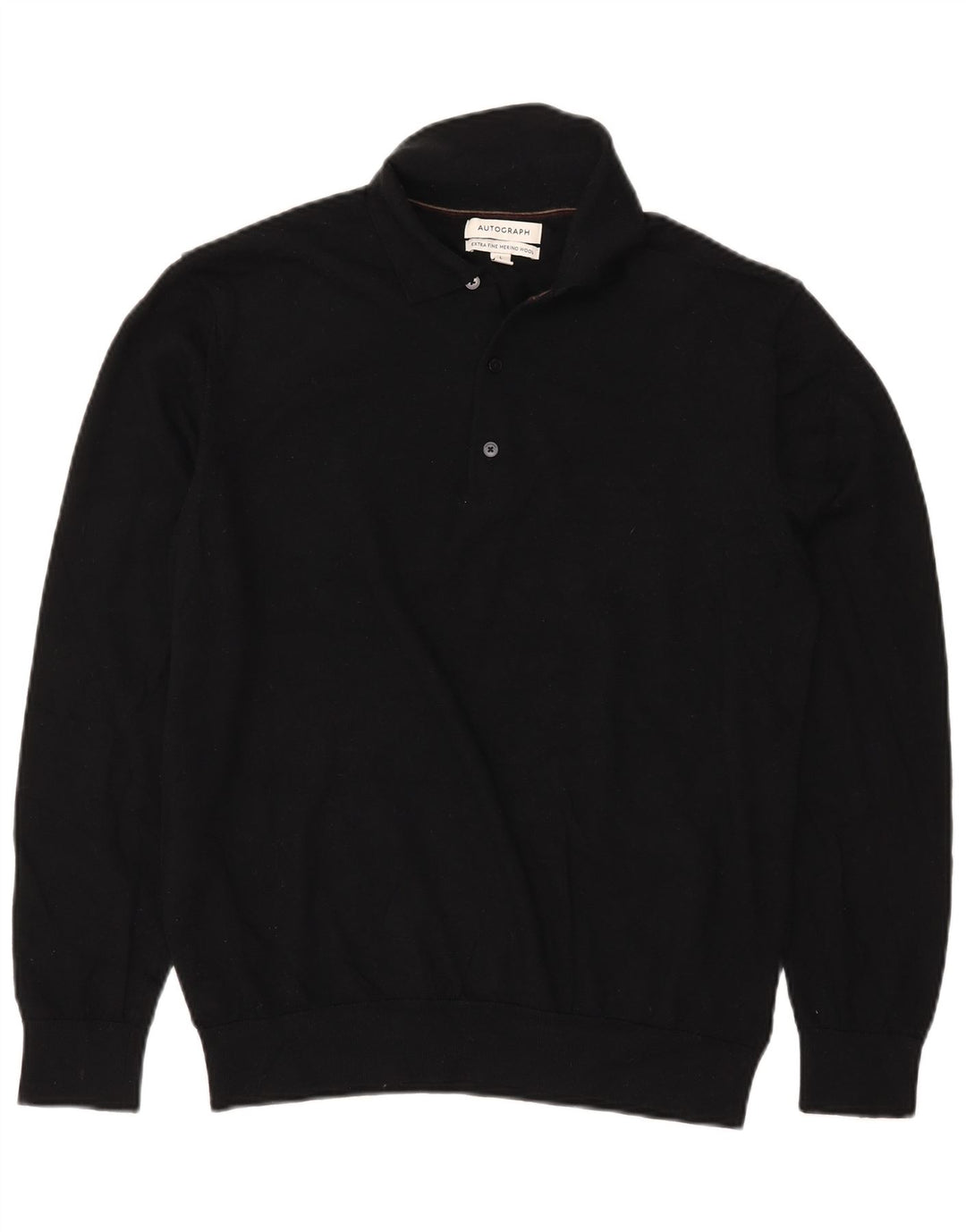 Marks & Spencer Pull à col polo autographe pour homme, grand noir