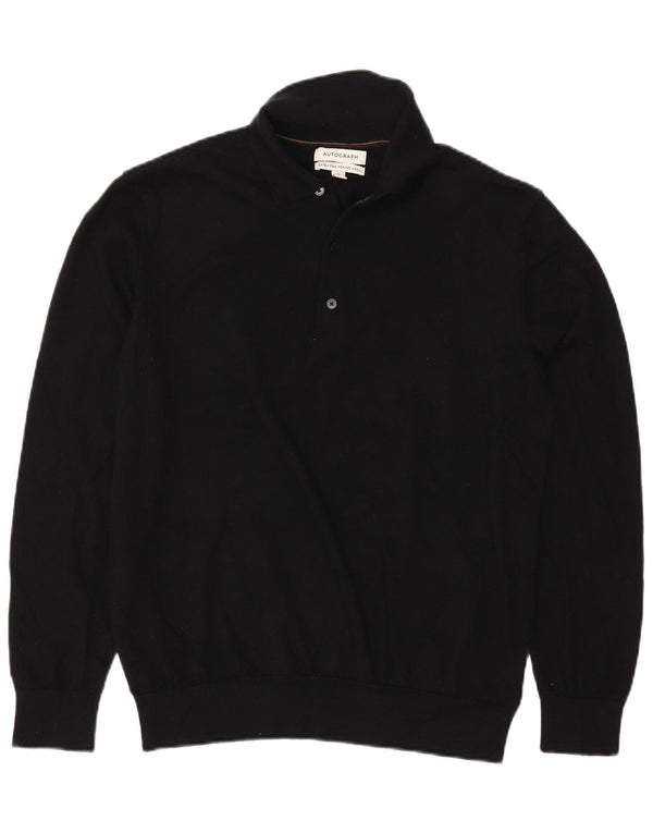 Marks & Spencer Pull à col polo autographe pour homme, grand noir