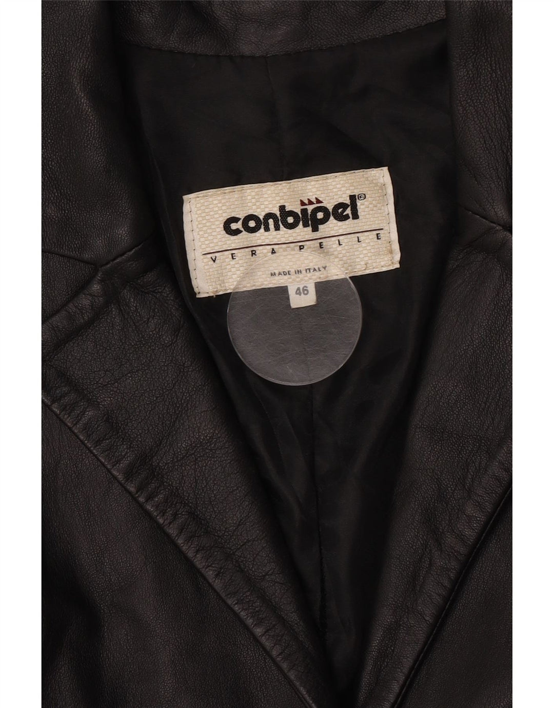 Conbipel Veste en Cuir Femme IT 46 Grand Cuir Noir