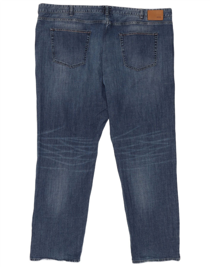 Hugo Boss Jean droit W48 L34 bleu coton homme