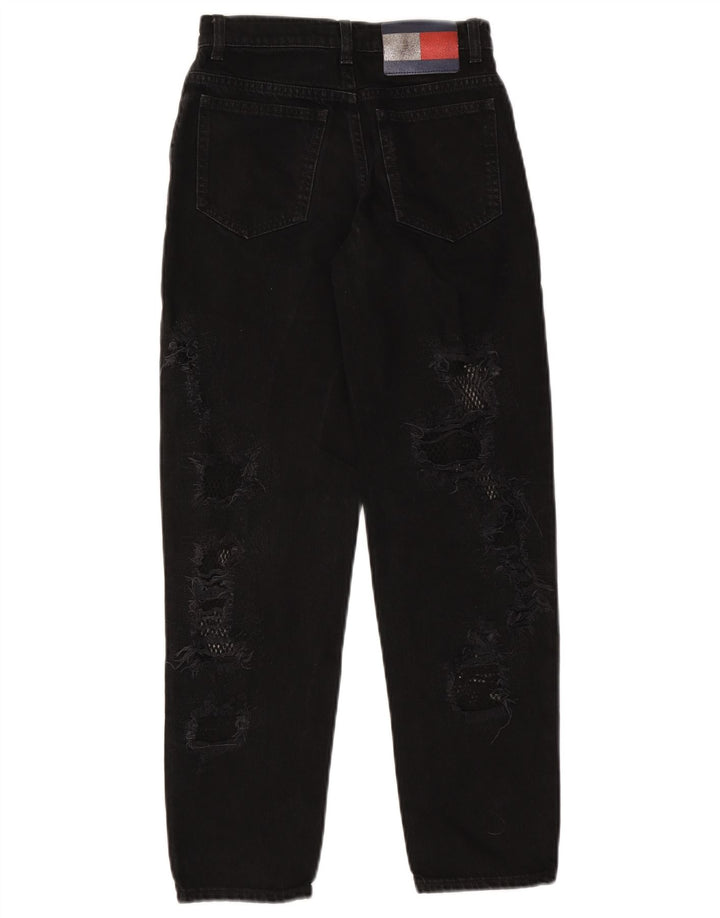 TOMMY HILFIGER Jean fuselé effet vieilli pour femme US 2 XS W25 L26 Noir