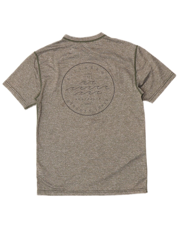 Billabong Womens Loose Fit T-Shirt Top UK 10 Petit Kaki Moucheté Polyester