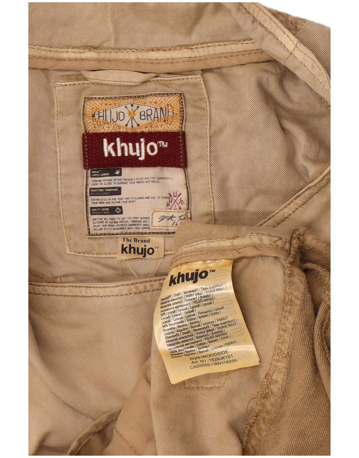 KHUJO Veste de motard pour femme UK 14 Beige moyen Colourblock Lyocell
